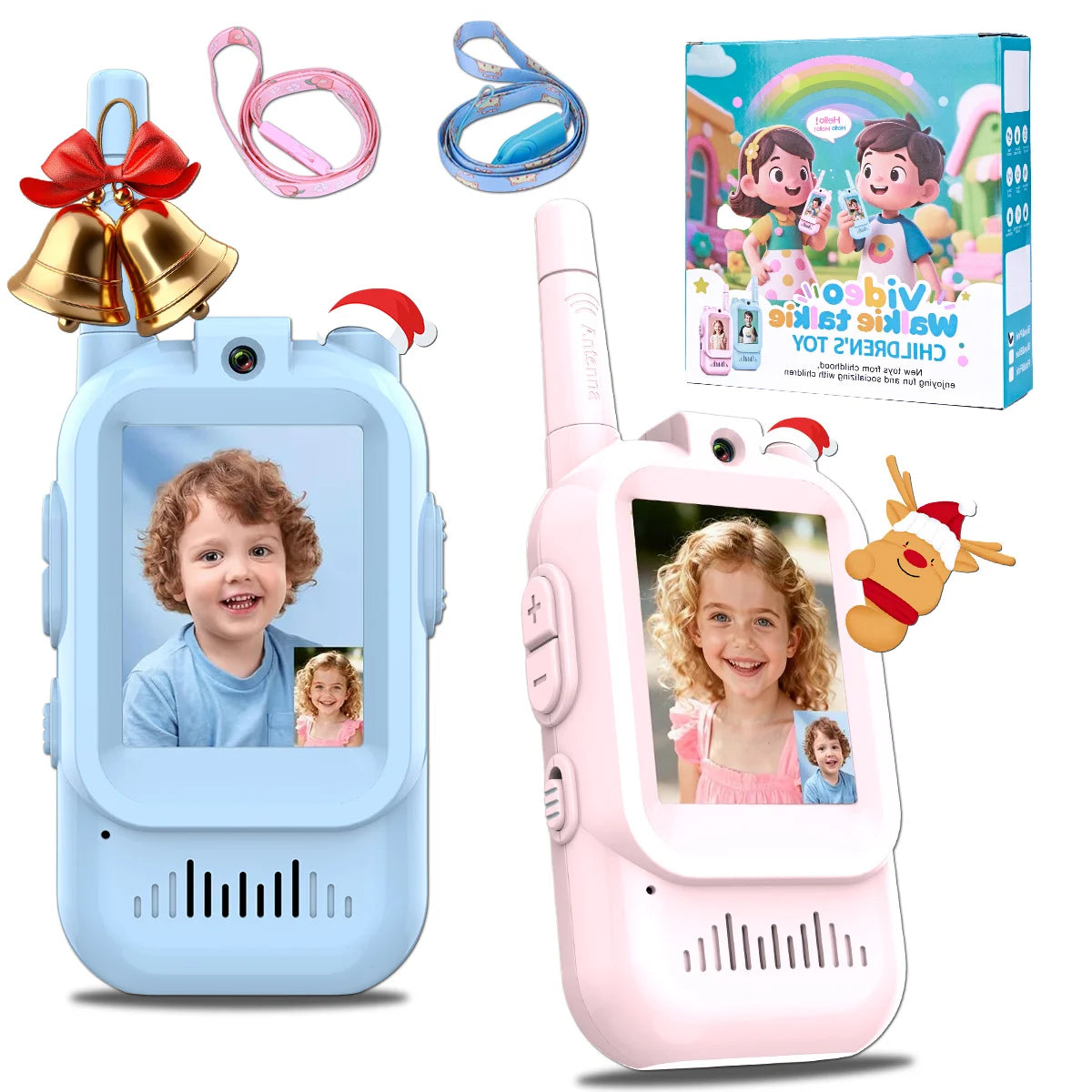 Kids Video Walkie Talkies with Real-Time Screen, 2 Pack