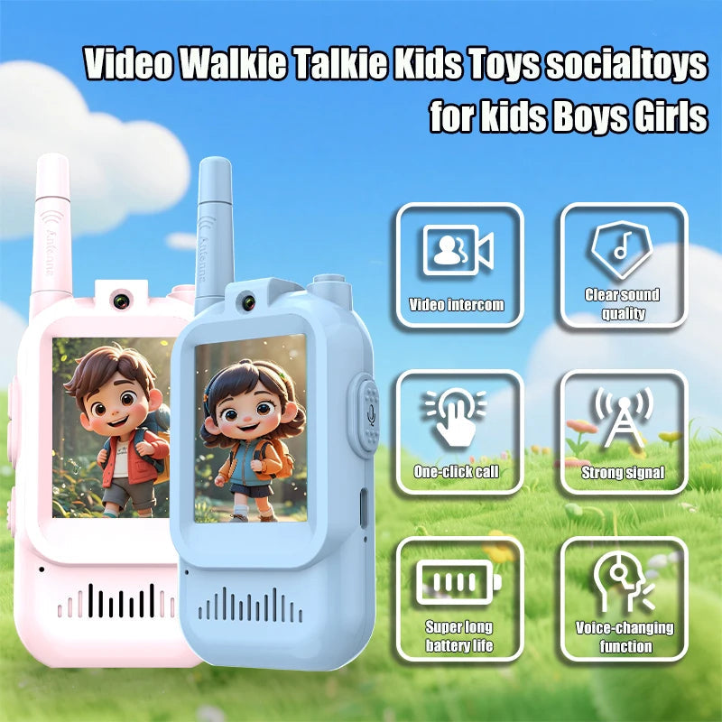 Kids Video Walkie Talkies with Real-Time Screen, 2 Pack