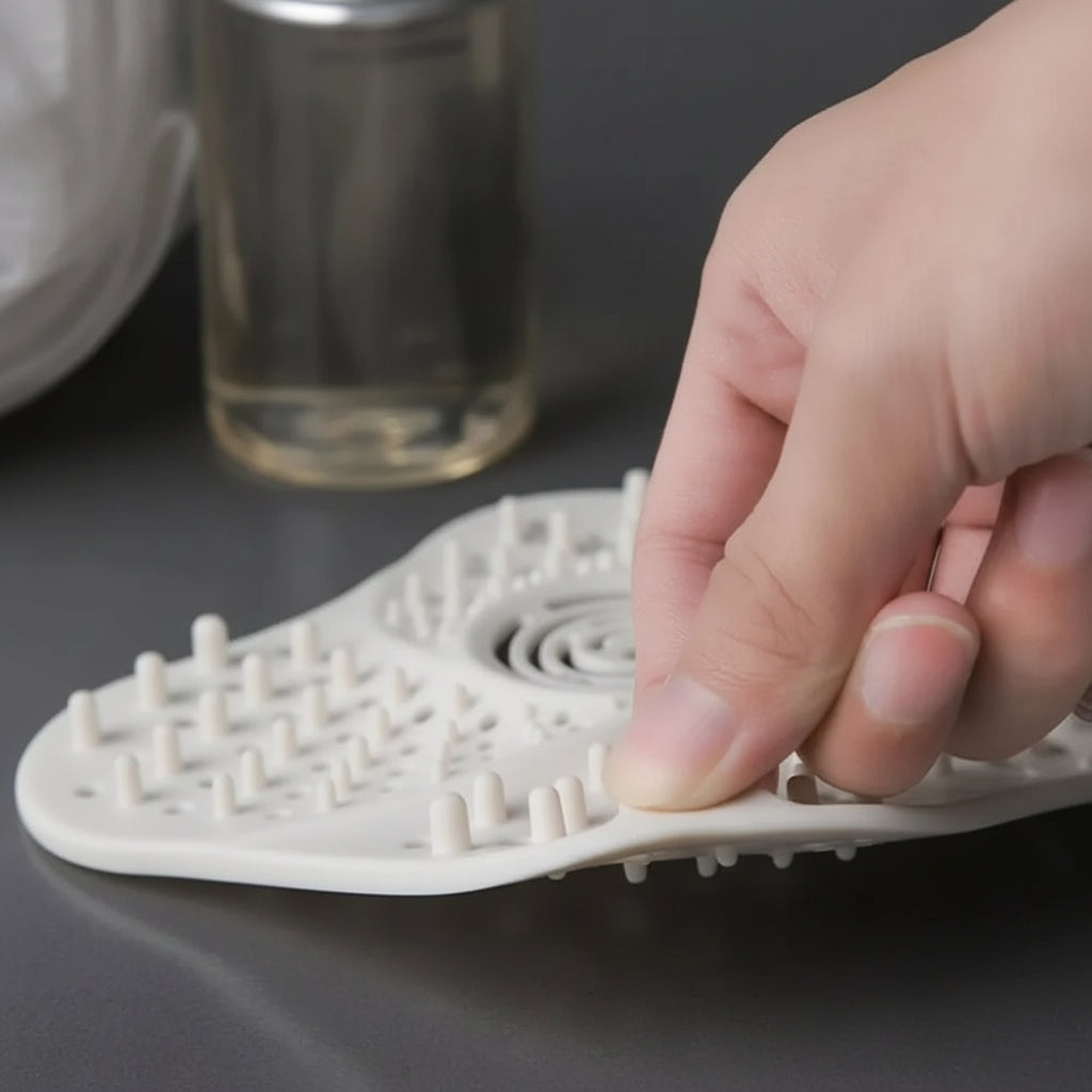 Shower Drain Hair Catcher - Anti Clog Spiral Design TPR Rubber