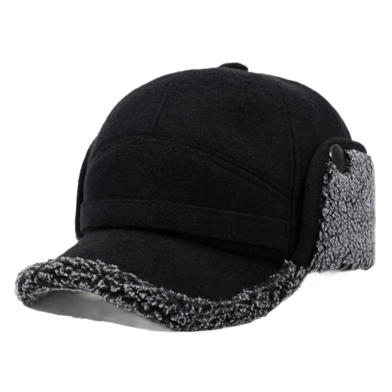 Winter Baseball Cap with Fleece Earflaps - Warm Sports Hat