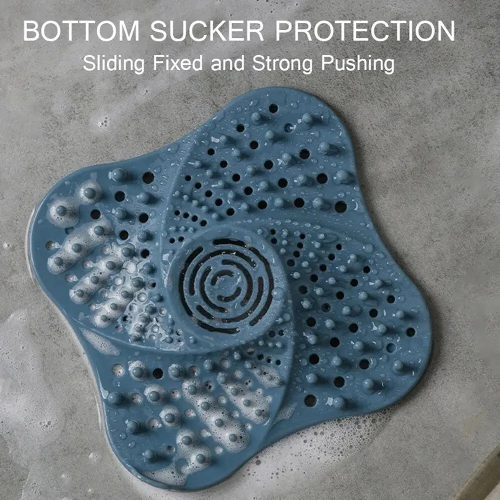 Shower Drain Hair Catcher - Anti Clog Spiral Design TPR Rubber