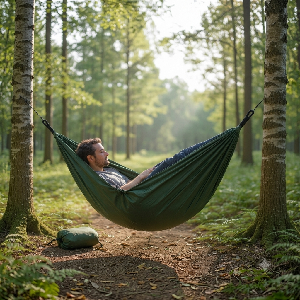 Polyester Hammock with Straps Lightweight