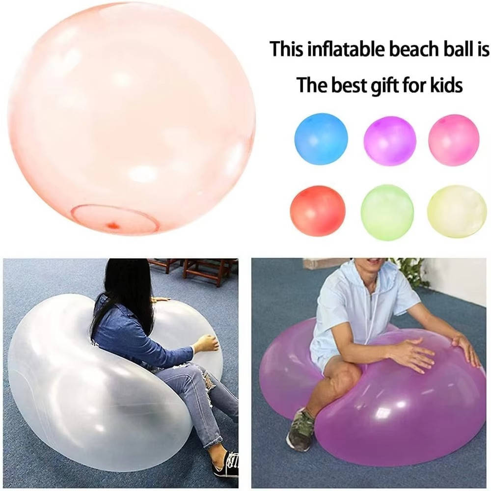 Bubble Ball Reusable Children Outdoor Soft Inflatable Giant Elastic Water-filled Ball Balloon Toy for Beach Fun Party Game Gifts