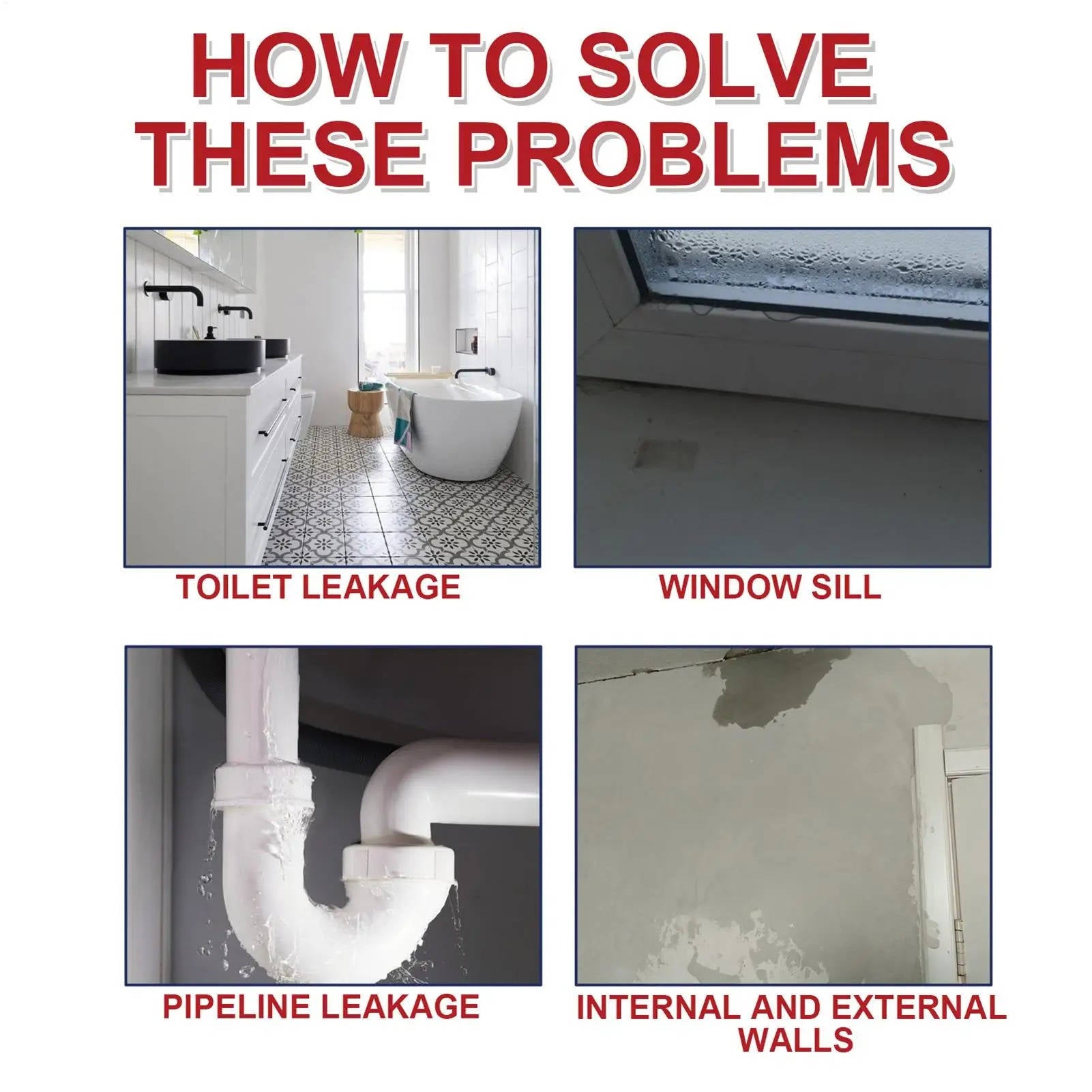 Waterproof Leak Repair Spray Sealant 2 Pack All Purpose