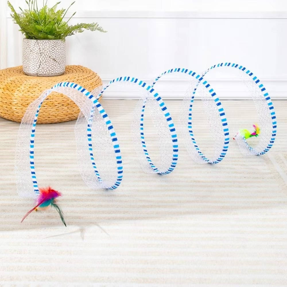 Cat Hunting Toy Tunnel with Feather Bell and Toy Mouse – Fejro