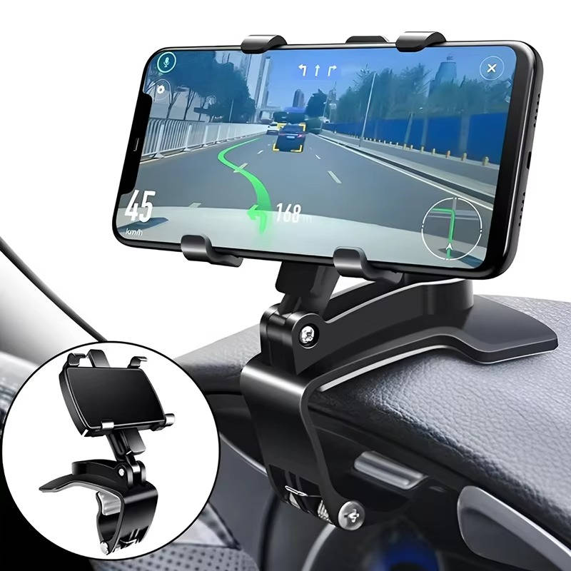 Car Phone Dashboard Holder - Adjustable Mount for GPS Navigation