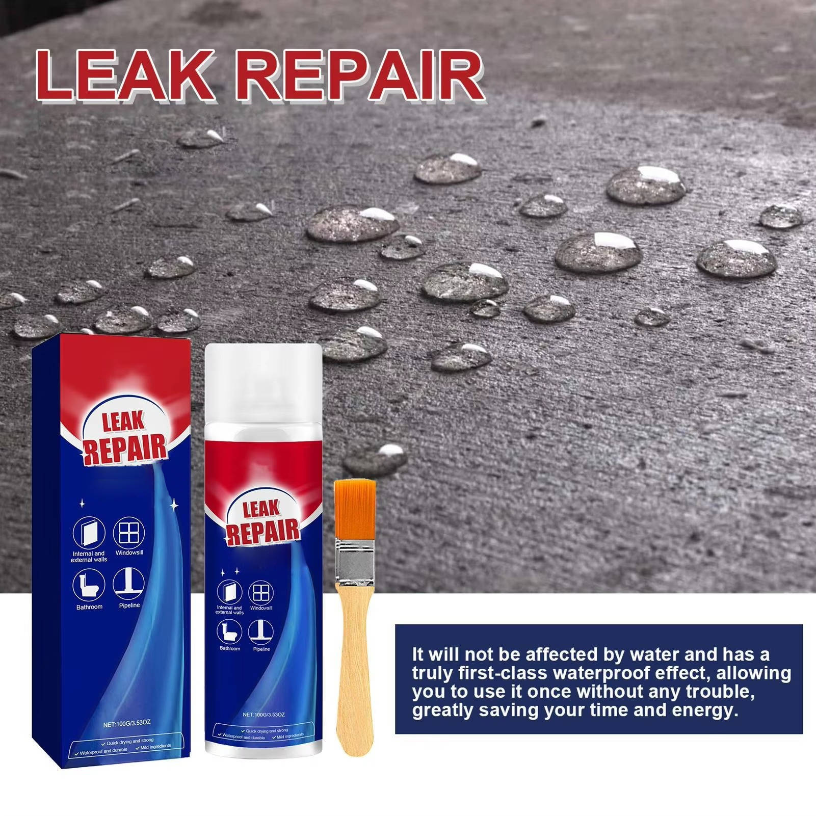 Waterproof Leak Repair Spray Sealant 2 Pack All Purpose