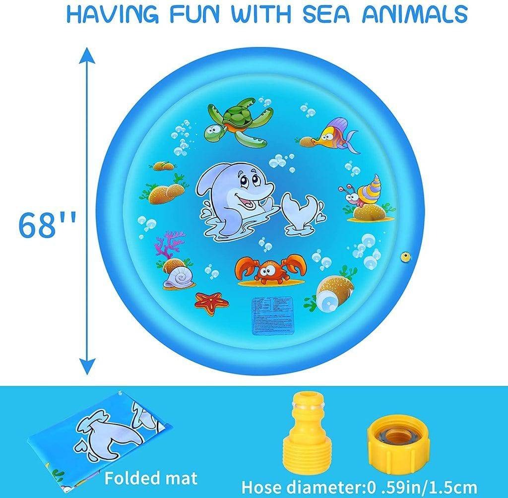 Outdoor Sprinkler Splash Pad with Adjustable Water Flow