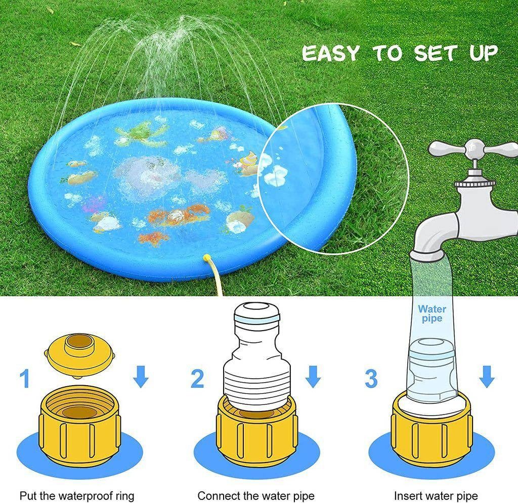 Outdoor Sprinkler Splash Pad with Adjustable Water Flow