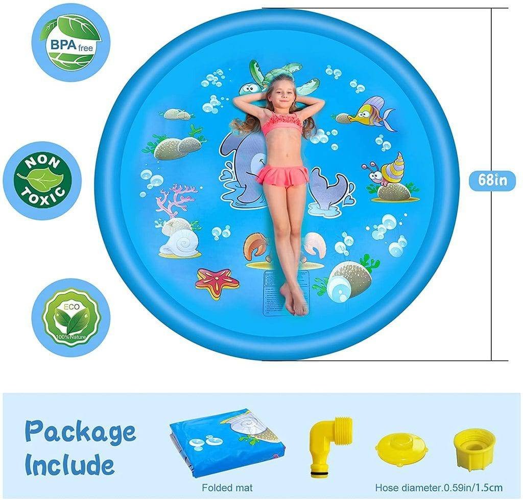 Outdoor Sprinkler Splash Pad with Adjustable Water Flow