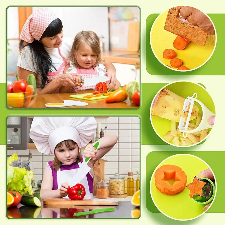 Children's Junior Cooking Tool Set for Supervised Kitchen Learning