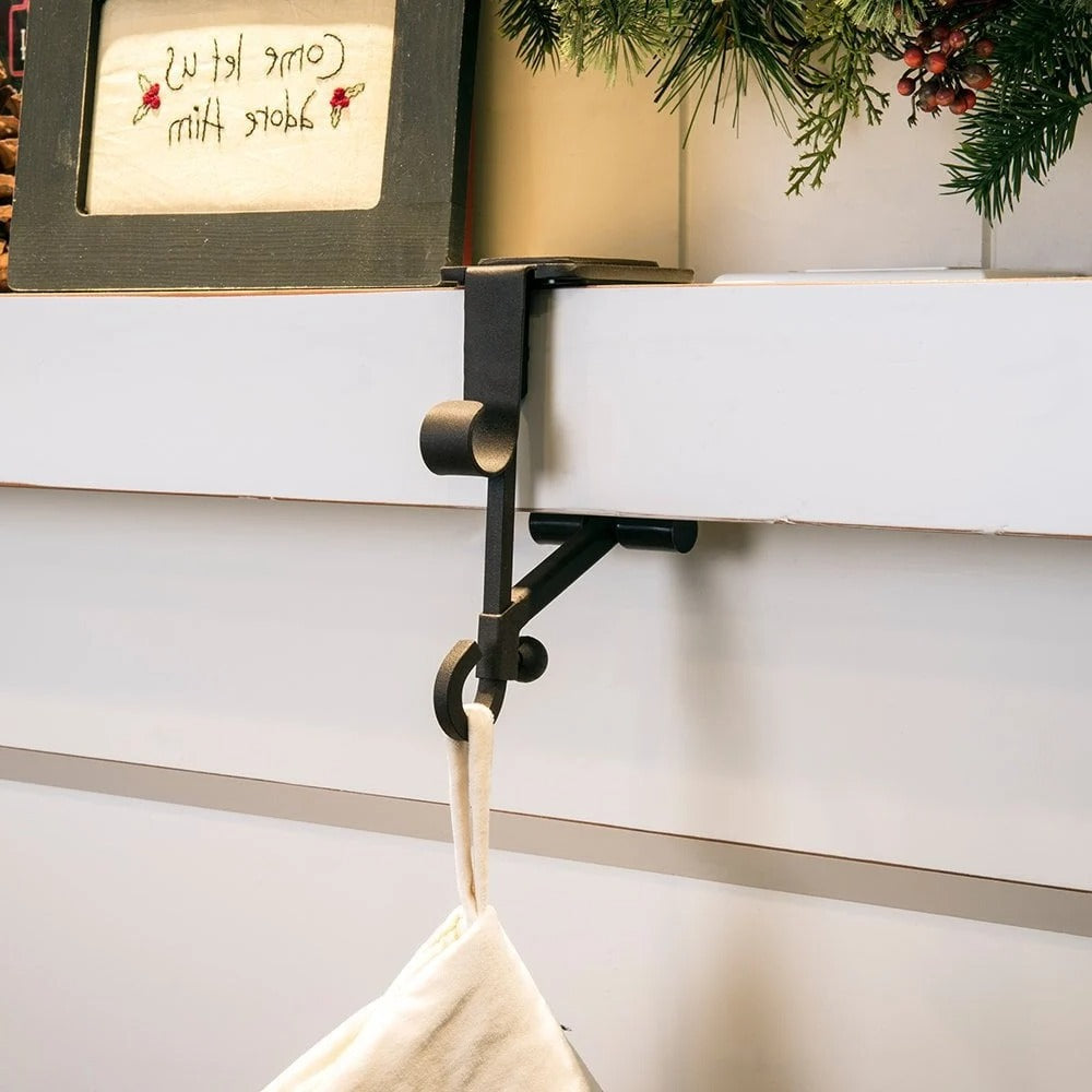 Adjustable Fireplace Stocking Hanger Set for Mantels 0.5-8.5"
