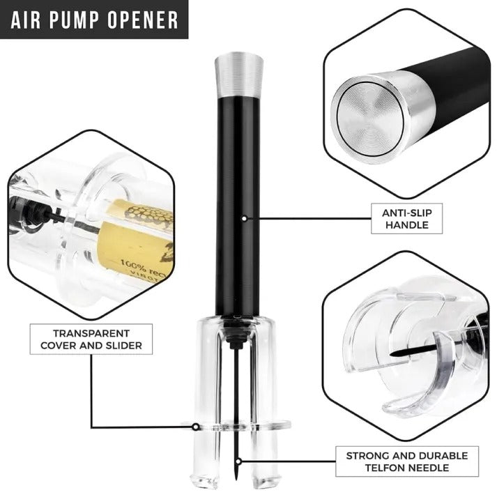 Air-Assist Wine Opener Set with Cork Extraction Needle