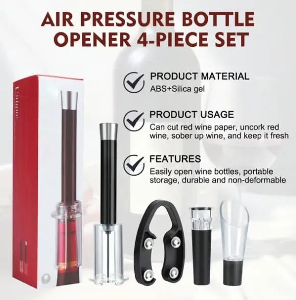 Air-Assist Wine Opener Set with Cork Extraction Needle
