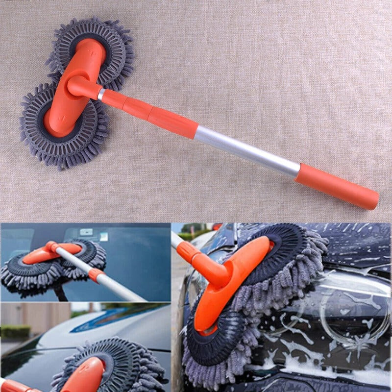 Car Wash Brush Rotating Head - Adjustable Auto Cleaning Tool