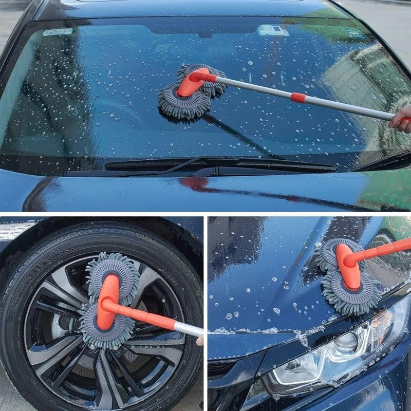Car Wash Brush Rotating Head - Adjustable Auto Cleaning Tool