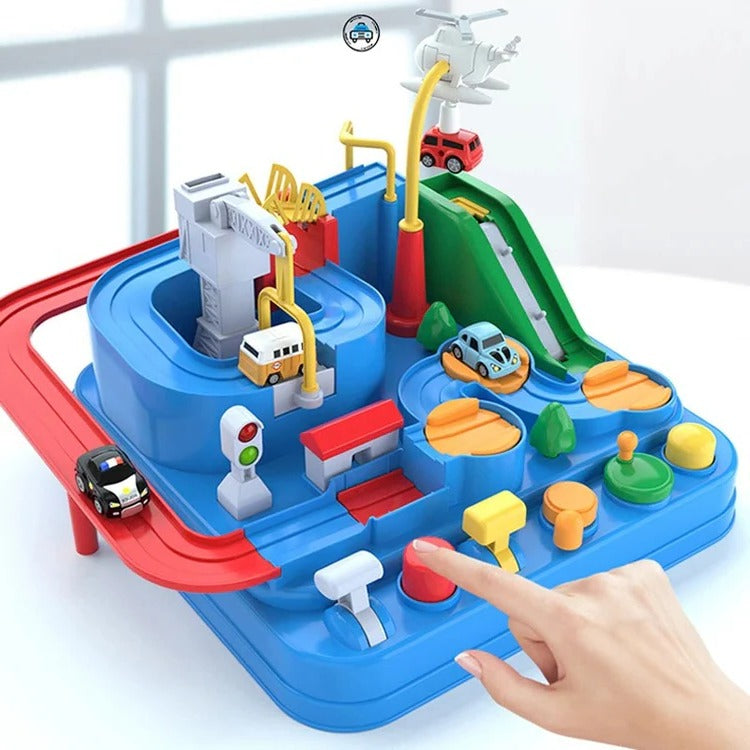 Mechanical Vehicle Track Game for Kids – Lever & Button Control