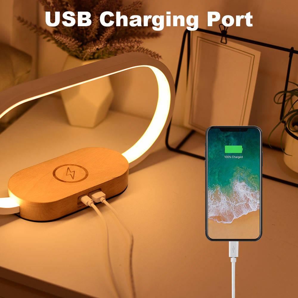 Wireless Charging Alarm Clock with Night Light & Phone Stand